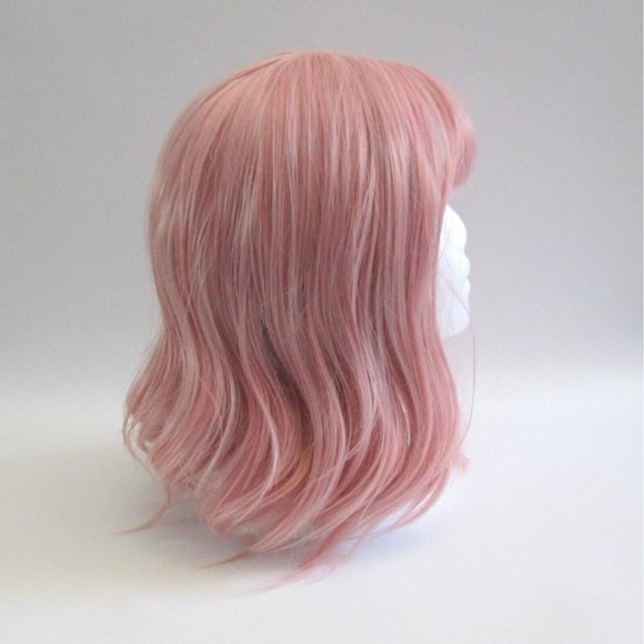 Synthetic Hair Women Light Pink Wig Lace Undercap Soft Beachy Waves main image 9